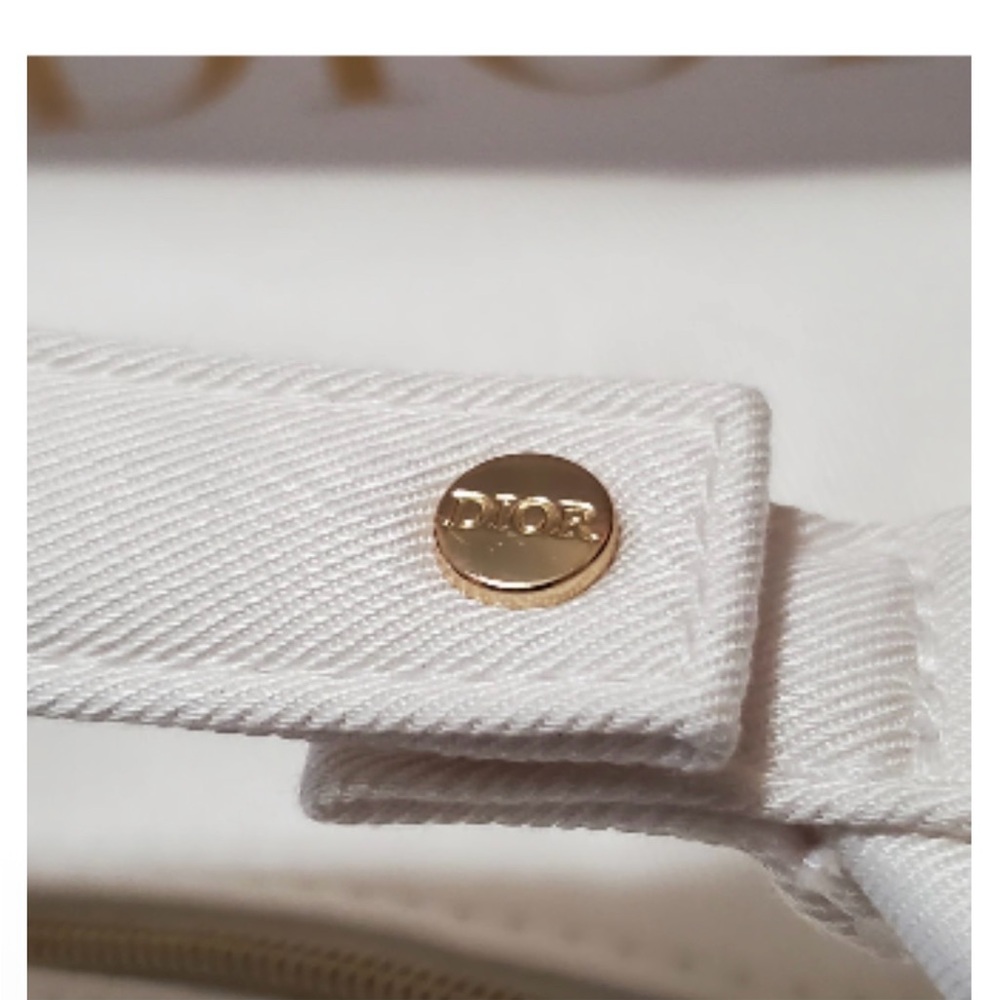 Dior White Mini Zipper Pouch & Handle - Picture 2 of 5